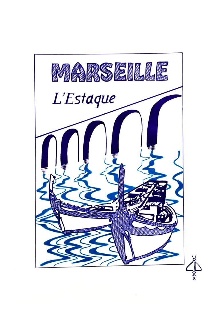 Affiche Marseille au stylo Bic11R