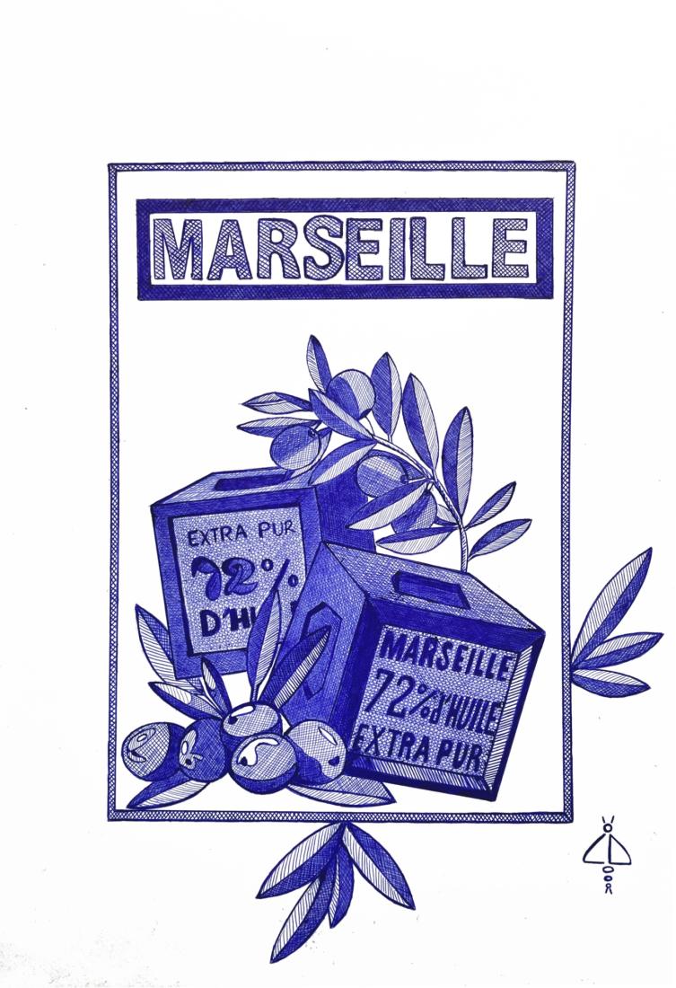 Affiche Marseille au stylo Bic5