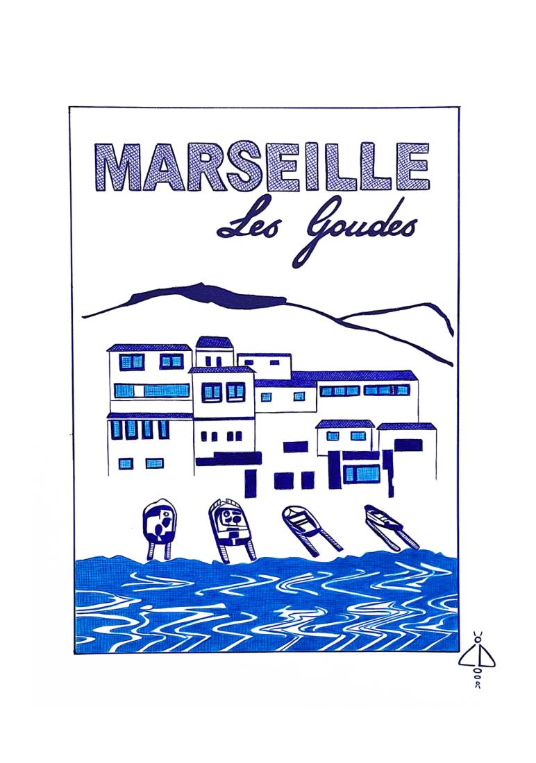 Affiche Marseille au stylo Bic7R